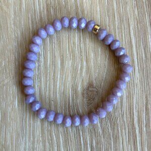 Glass beaded bracelet - matte purple
